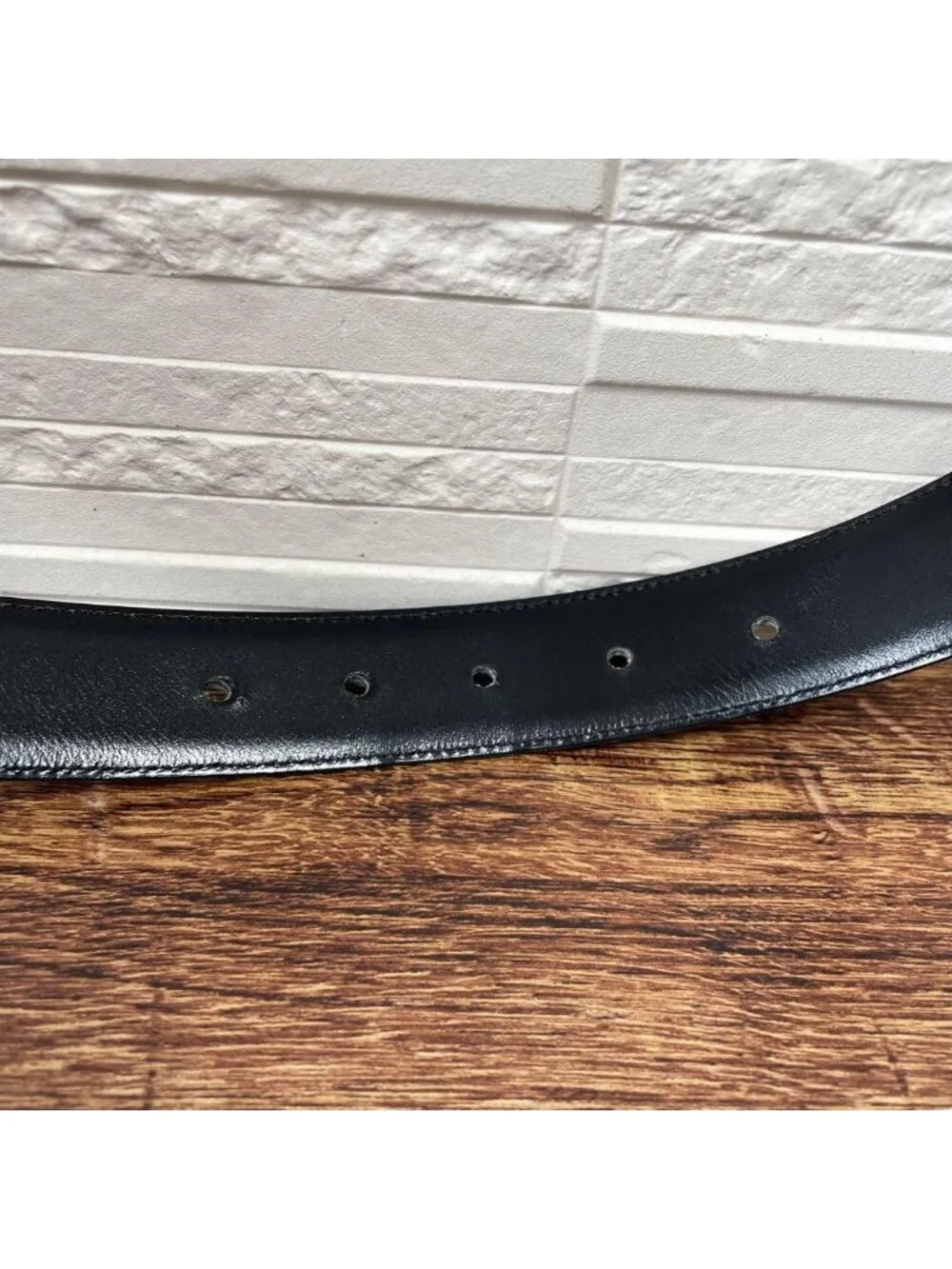 Celine Leather Triomphe Logo Buckle Belt Black